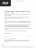 Primeira Etapa - Teste de Lógica - Java