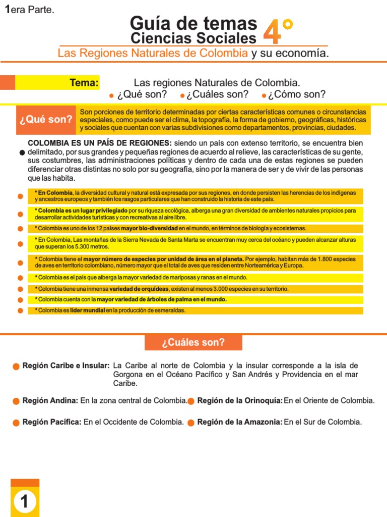 Regiones Naturales de Colombia para Niños | PDF | Colombia | Agricultura