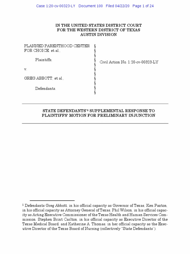 Abortion Filing | PDF | Case Or Controversy Clause | Lawsuit