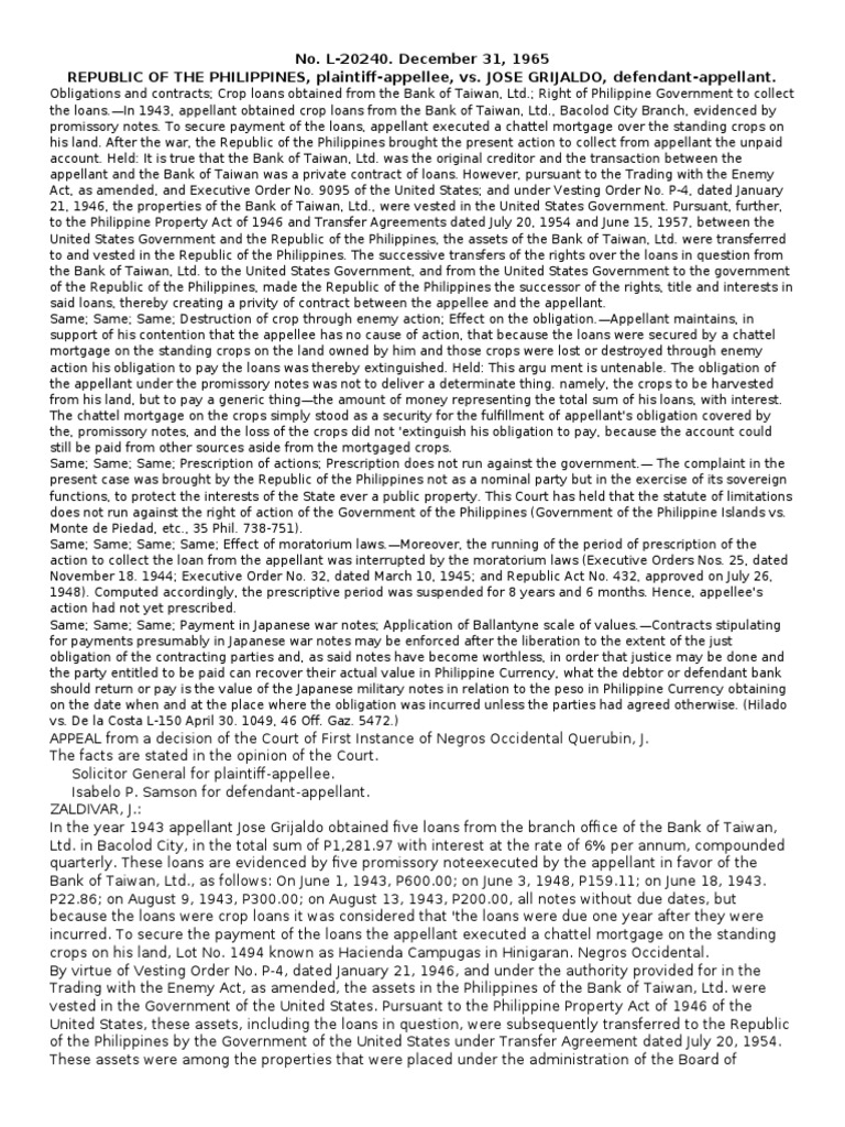 Case 8 ART. 1953 PDF Loans Statute Of Limitations