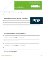 Worksheet 3 Language and Communication