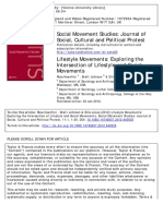 Haenfler R. 2012 Lifestyle Movements. Exploring The Intersection of Lifestyle and Social Movements PDF