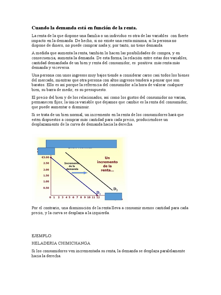 Cuando La Demanda Está en Función de La Renta | PDF | Oferta y demanda ...