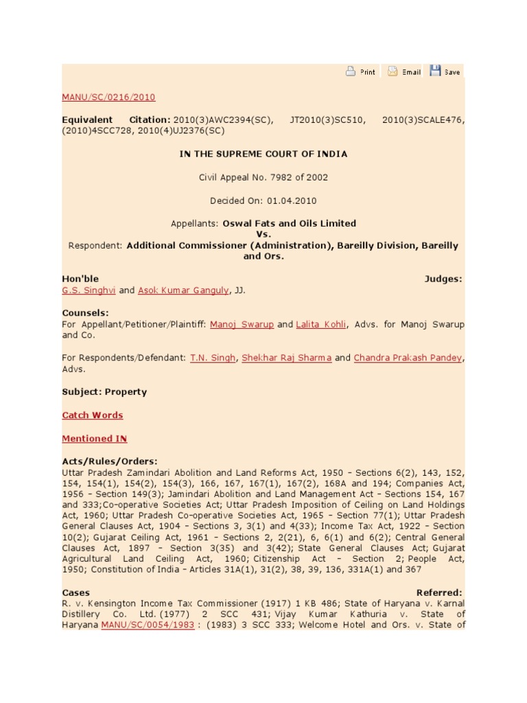 Supreme Court Land Dispute Judgment | PDF | Lawsuit | Lease