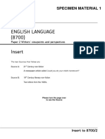Gcse English Language (8700) : Specimen Material 1