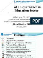 Practice of E-Governance in Nepali Education Sector: Jiban Khadka, PHD