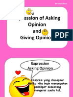 Expression of Asking Opinion and Giving Opinion: BY Rihard Arius
