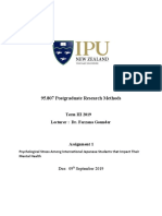 95.807 Postgraduate Research Methods: Term III 2019 Lecturer: Dr. Farzana Gounder