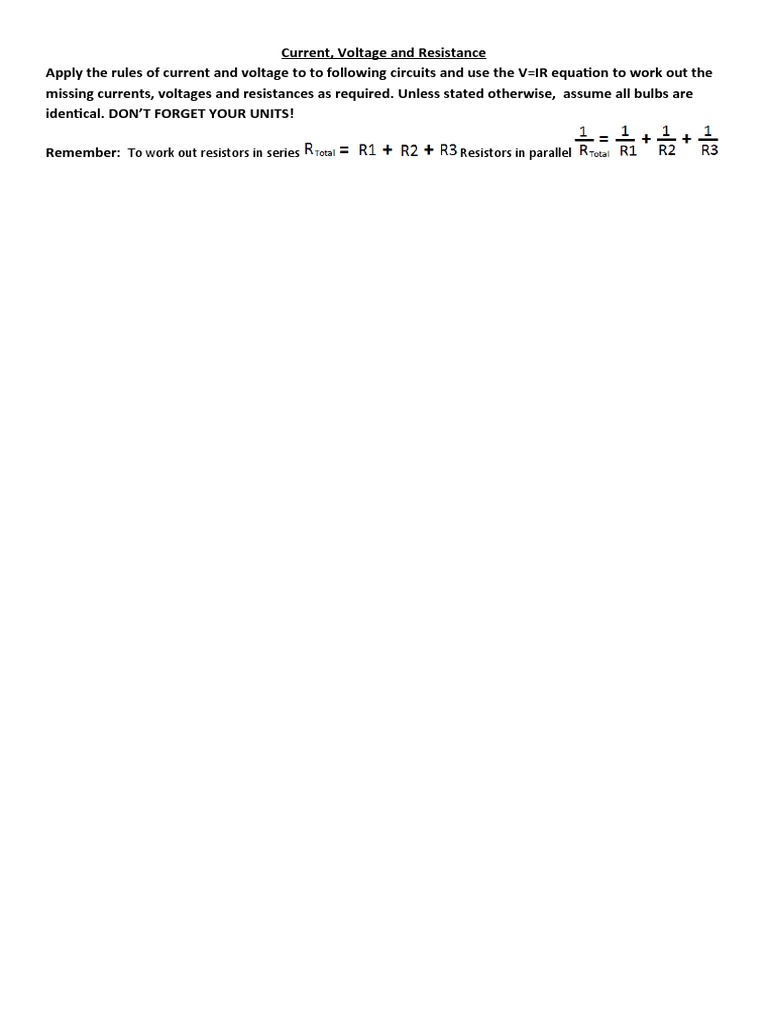 Circuit Analysis Using Ohm's Law | PDF