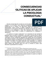 Consecuencias Politicas de Aplicar La Psicologia Conductual