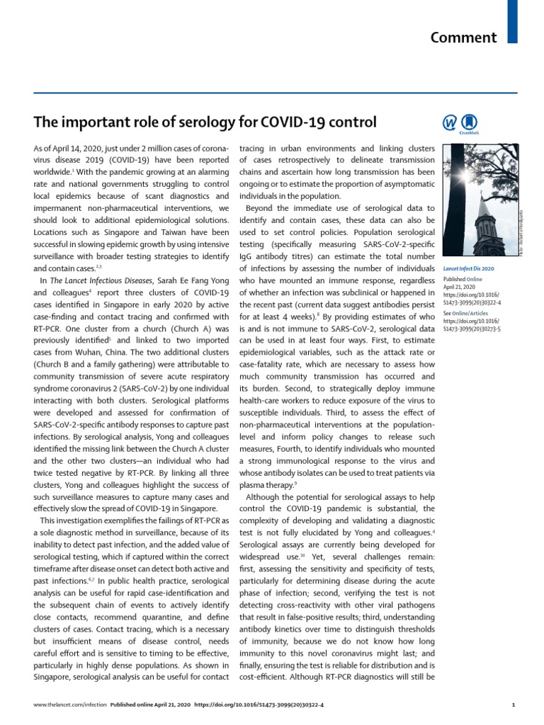 Comment Lancet Infect Dis 2020 PDF Infection Immunology