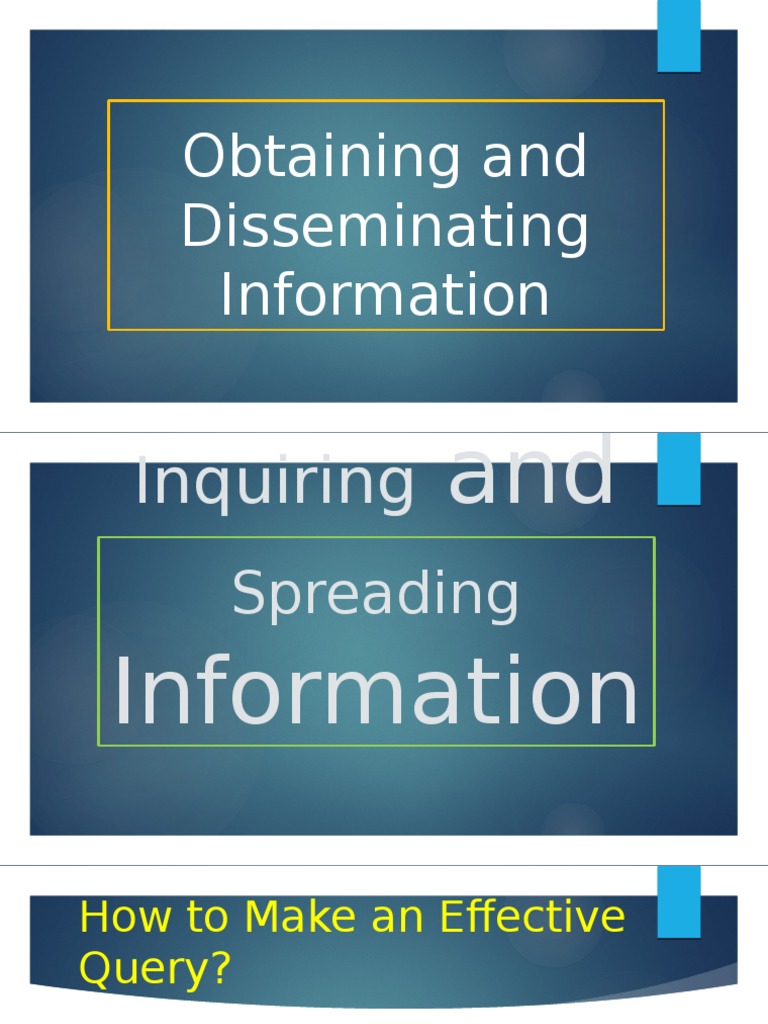 Effective Information Dissemination Guide | PDF | Communication | Learning