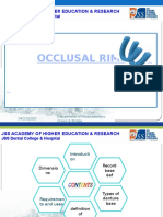 Occlusal Rims: Jss Academy of Higher Education & Research