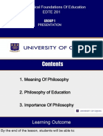 Philosophical Foundations Of Education Group 1 Presentation