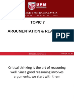 Topic 7 Argumentation & Reasoning