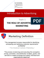Intro To Adv 1 - The Role of Advertising in Marketing1