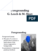 Foregrounding Theory and Types of Linguistic Deviation