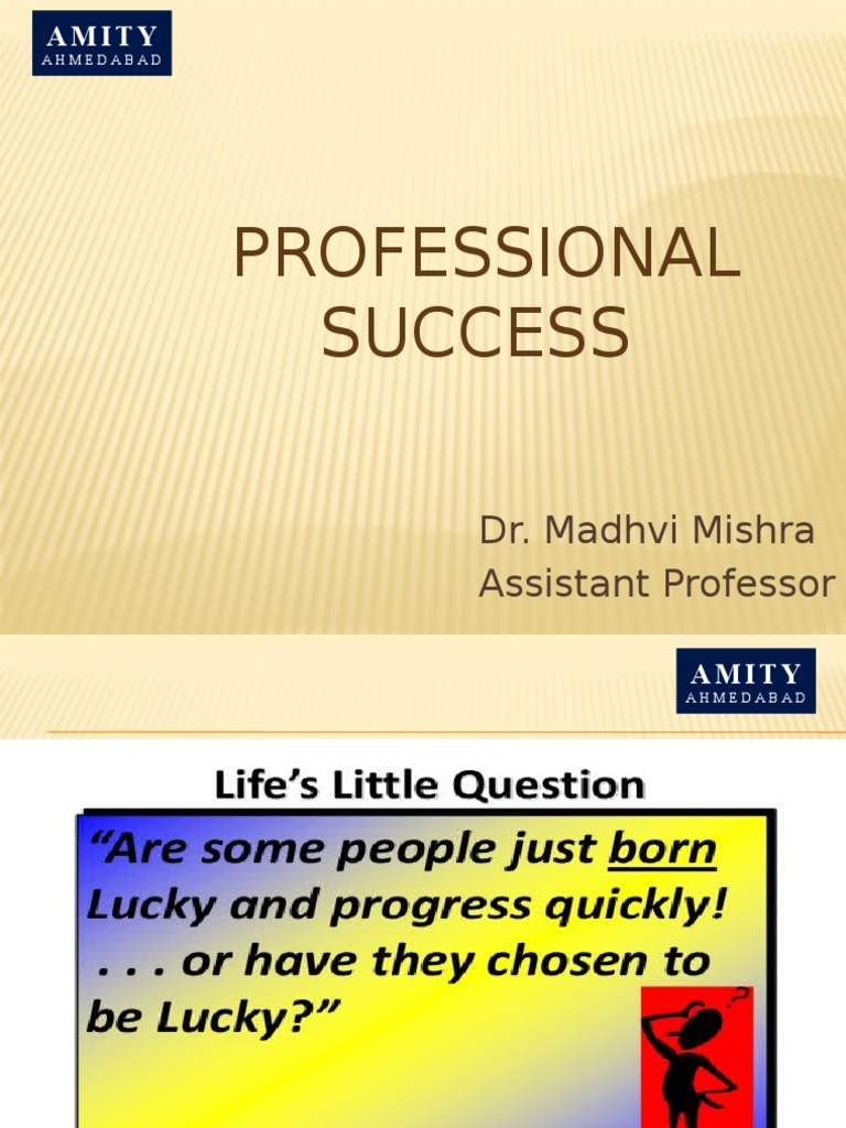 Professional Success: Dr. Madhvi Mishra Assistant Professor | PDF ...
