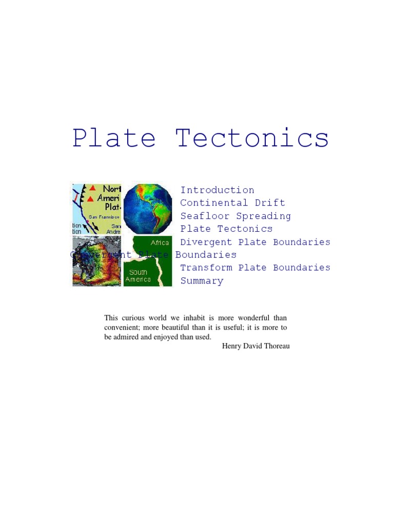 Plate Tectonics PDF PDF Plate Tectonics Seabed