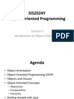 SIS2024Y Object-Oriented Programming: Introduction To Object Orientation