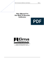 Pet-Cal-Std-034 Cr511e - Cirrus Acoustic Calibrator