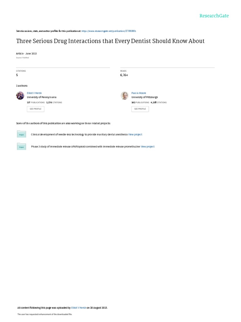 Three Serious Drug Interactions That Every Dentist Should Know About