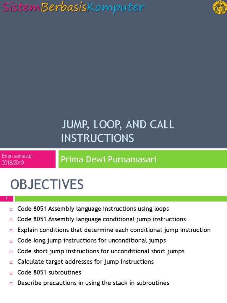 12 - Jump, Loop and Call Instructions - Rev PDF | PDF | Control Flow ...