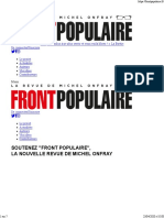 Soutenez "Front Populaire", La Nouvelle Revue de Michel Onfray