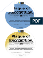 Butuan Doctors Hospital Recognition Plaques
