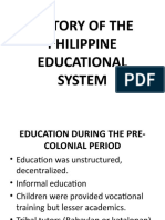 Lec 6 HISTORY OF THE PHILIPPINE EDUCATIONAL SYSTEM