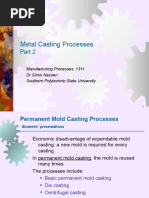 Metal Casting Processes: Manufacturing Processes, 1311 DR Simin Nasseri Southern Polytechnic State University