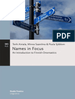 Names in Focus - An Introduction To Finnish Onomastics - Terhi Ainiala, Minna Saarelma, Paula Sjöblom