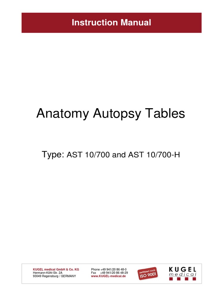 Anatomy Autopsy Tables Manual | PDF | Abrasive | Stainless Steel
