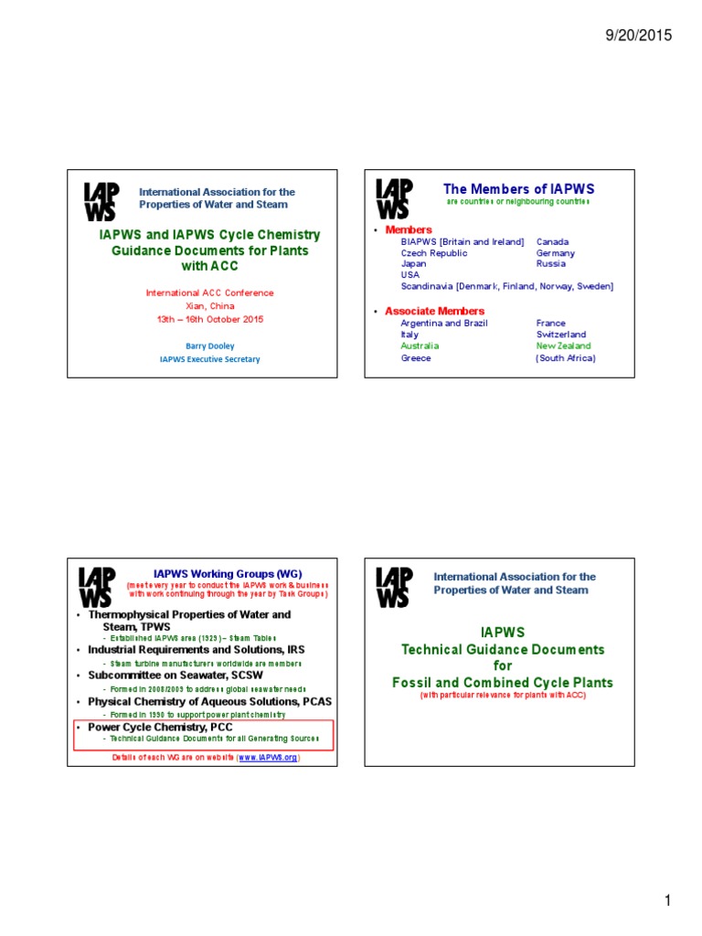 IAPWS Technical Guidance for ACC Plants | PDF | Boiler | Steam