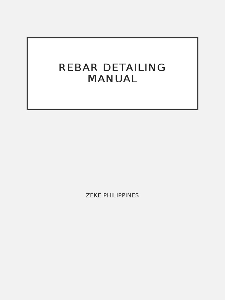 Rebar Detailing Manual PDF Deep Foundation Reinforced Concrete