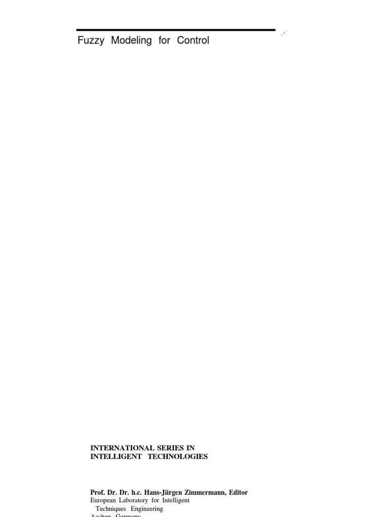 Fuzzy Modeling For Control | PDF | Conceptual Model | Fuzzy Logic