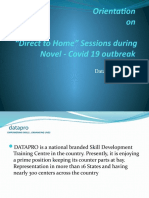 Orientation on 'Direct to Home' Sessions during Novel - Covid 19 outbreak