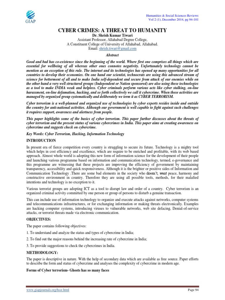 Cybercrime Threats in India 2014 | PDF | Cybercrime | Information Security