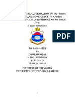 Synthesis & Characterization of Mg-Ferrite Polyurethane Nanocomposite and Its Utilization in Catalytic Reduction of Toxic Dye