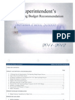 Superintendent's Recommended Operating Budget for 2011 - 2012
