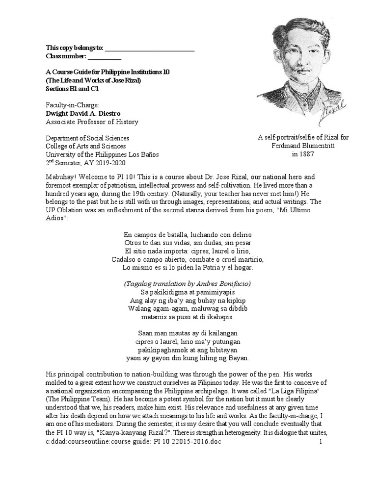 This Copy Belongs To: - Class Number: - A Course Guide For Philippine ...