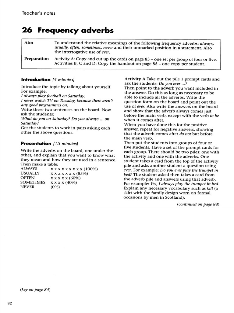 Understanding Frequency Adverbs in English | PDF | English Grammar ...