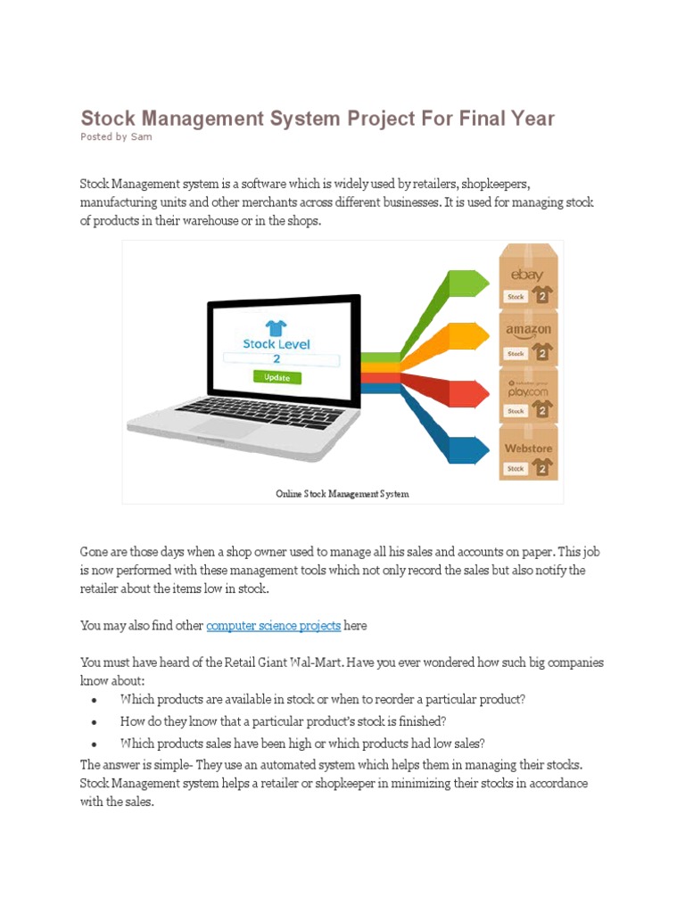 Stock Management System Overview | PDF | Barcode | Retail