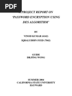 A Project Report On Password Encryption Using Des Algorithm'