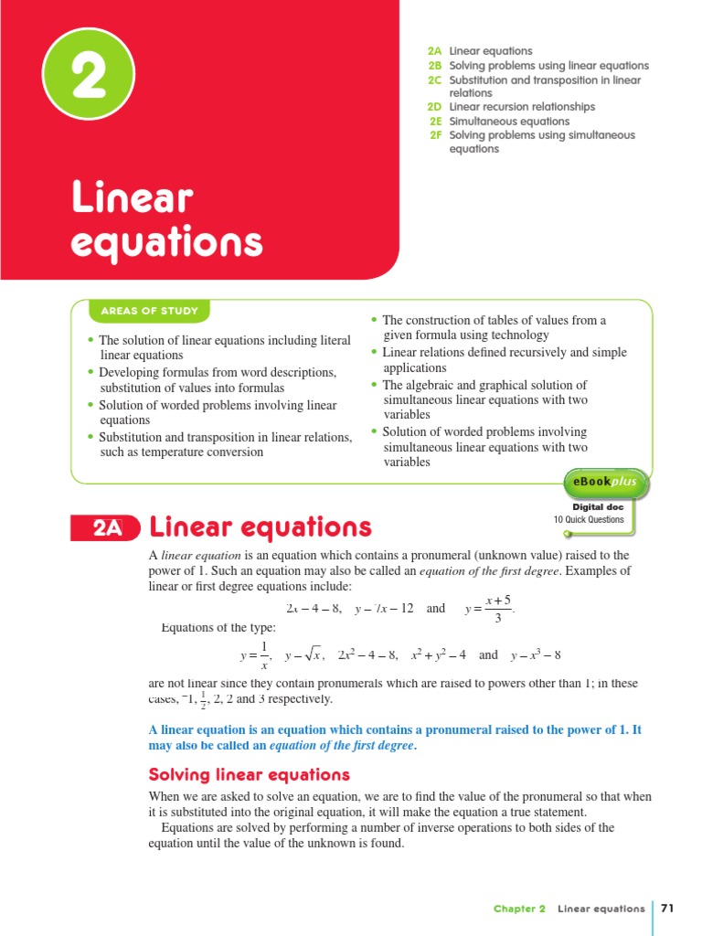 Ch02 Linear Equations PDF | PDF | Equations | Fraction (Mathematics)