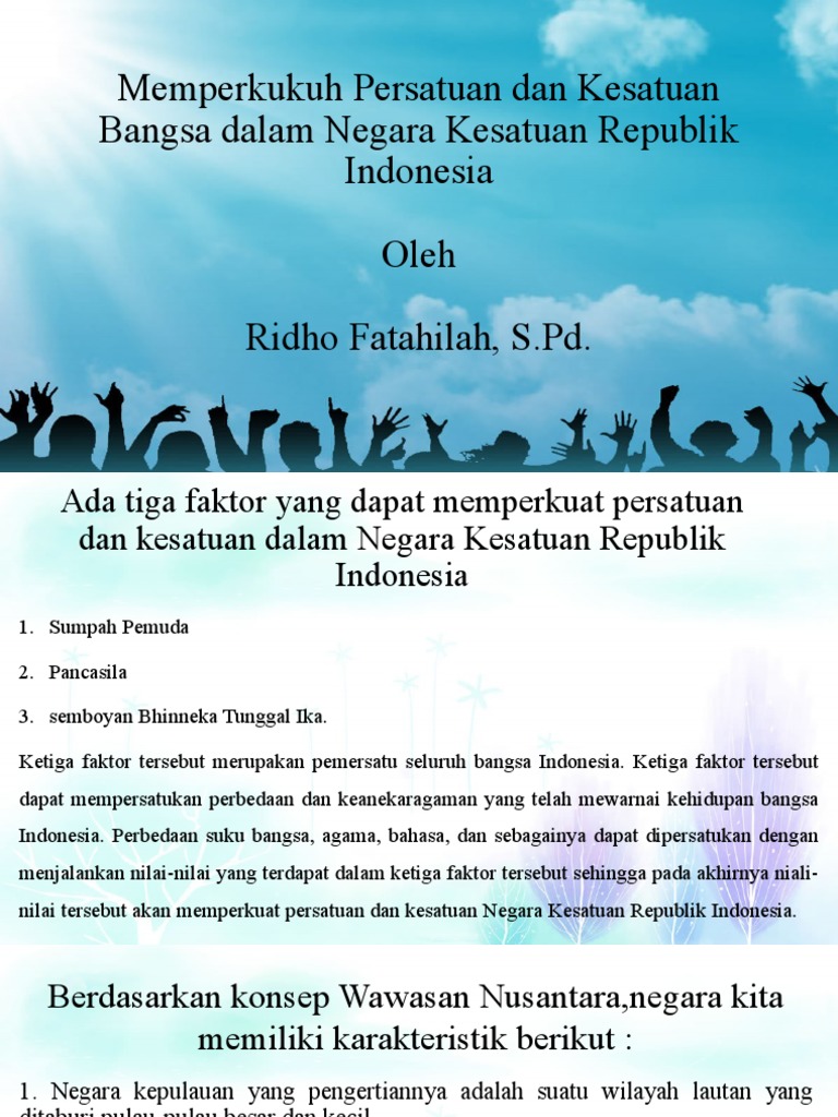 Materi 1 Tambahan Memperkukuh Persatuan Dan Kesatuan Bangsa Dalam Negara Kesatuan