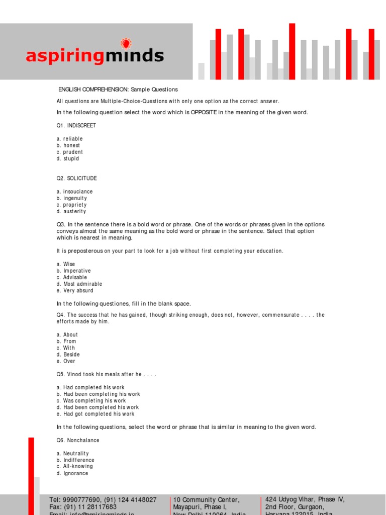 Sample Questions | PDF