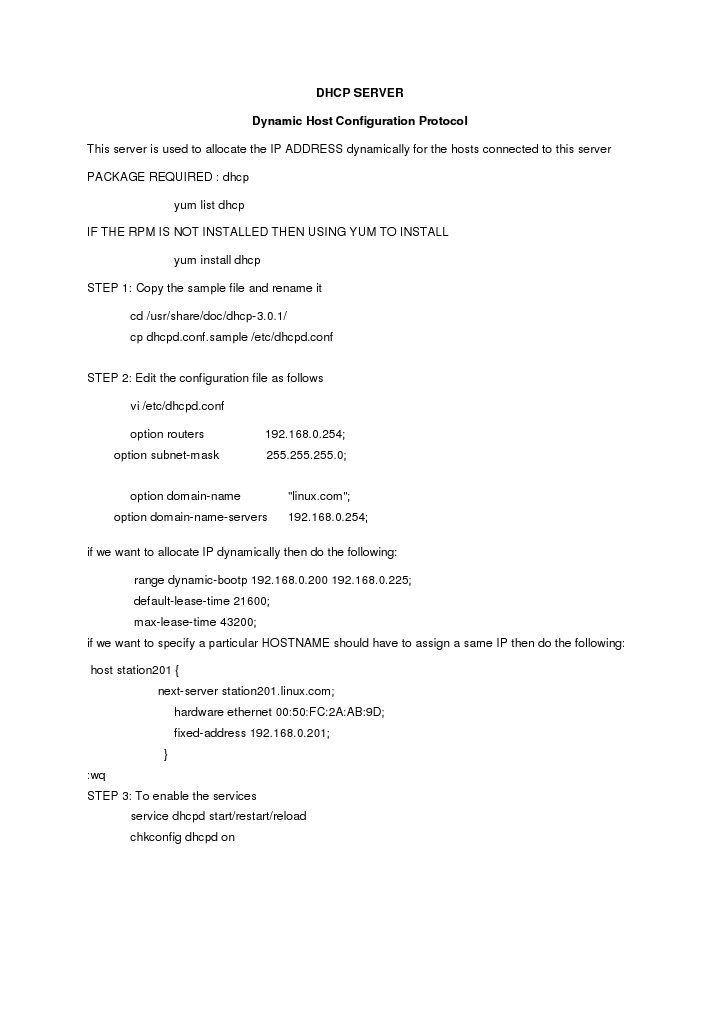 DHCP Server Configuration Guide | PDF