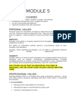 Module 5 - Personal and Professional Values