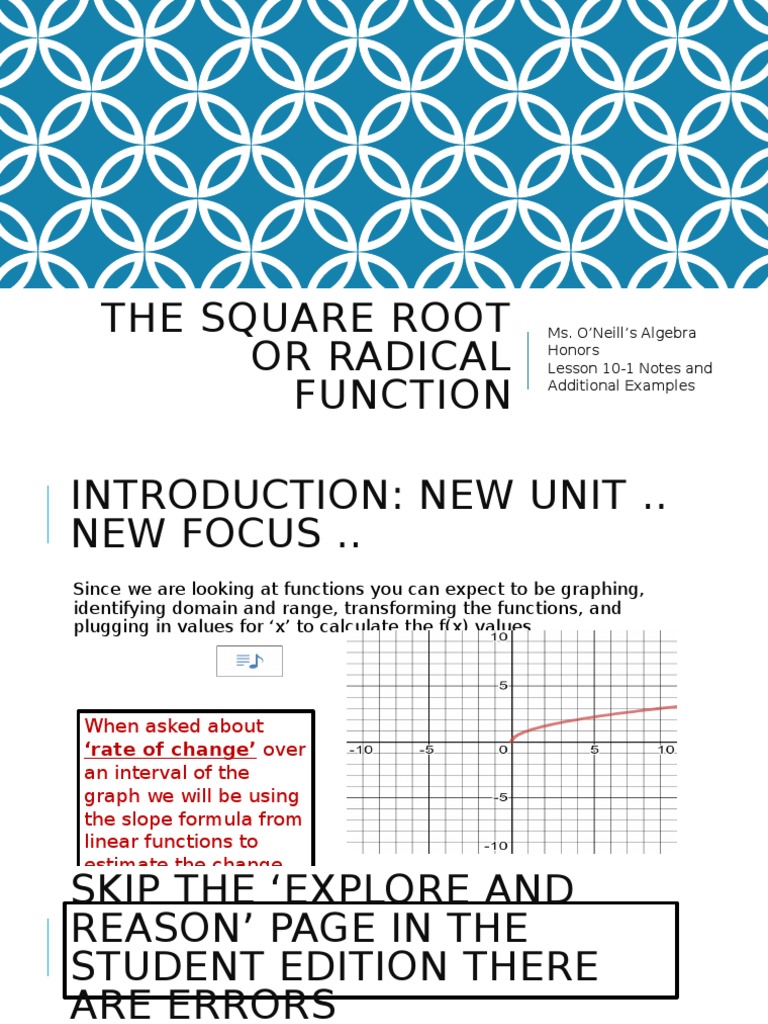 Square Root or Radical Function | PDF